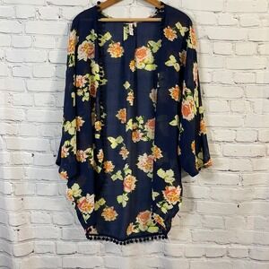Xhilaration “Belle” Rose Kimono Navy S/M